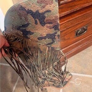 Jessica Simpson Camouflage Fringe Heeled Boots